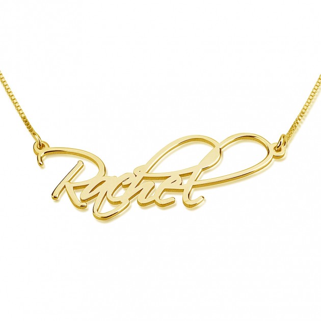 24K Gold Plated Script Name Necklace Onecklace