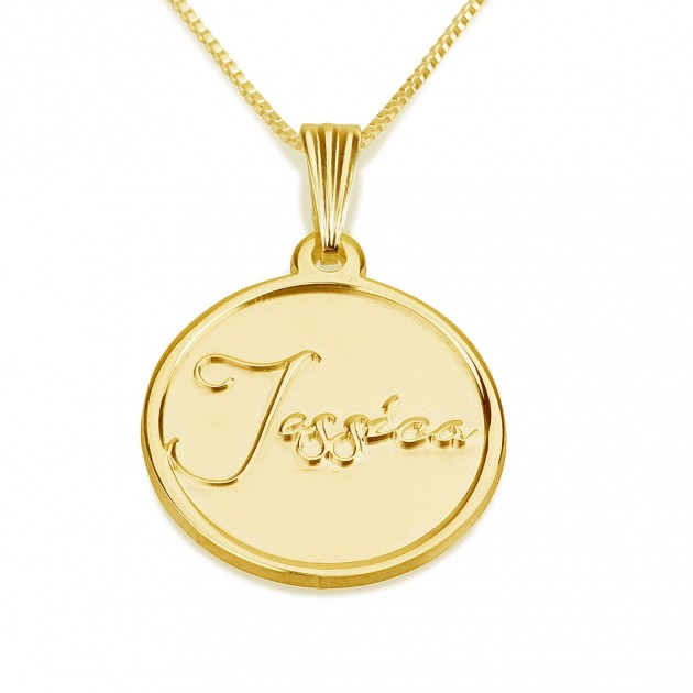 24K Gold Plated Stamp Name Necklace Onecklace