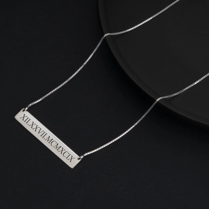 Roman Numeral Date Necklace