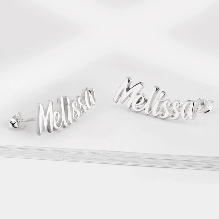 nameplate earring studs