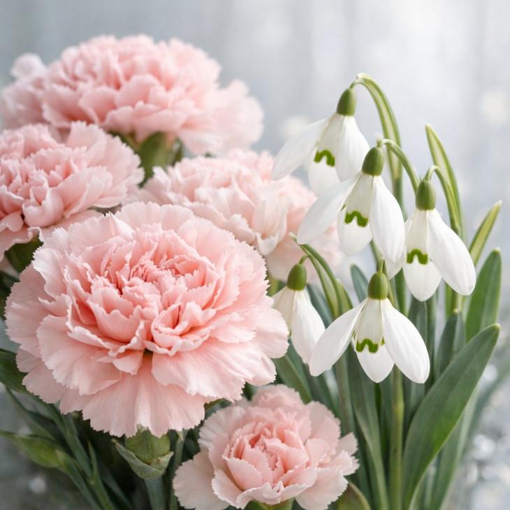 January Birth Flowers Explained: Carnation & Snowdrop Meanings for a UK Birthday