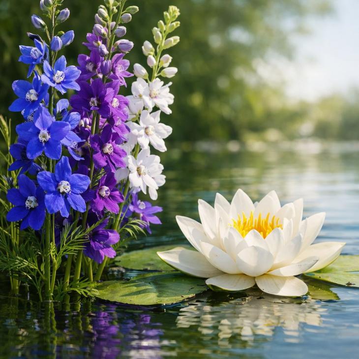 July Birth Flowers: Larkspur & Water Lily Meanings for a UK Birthday