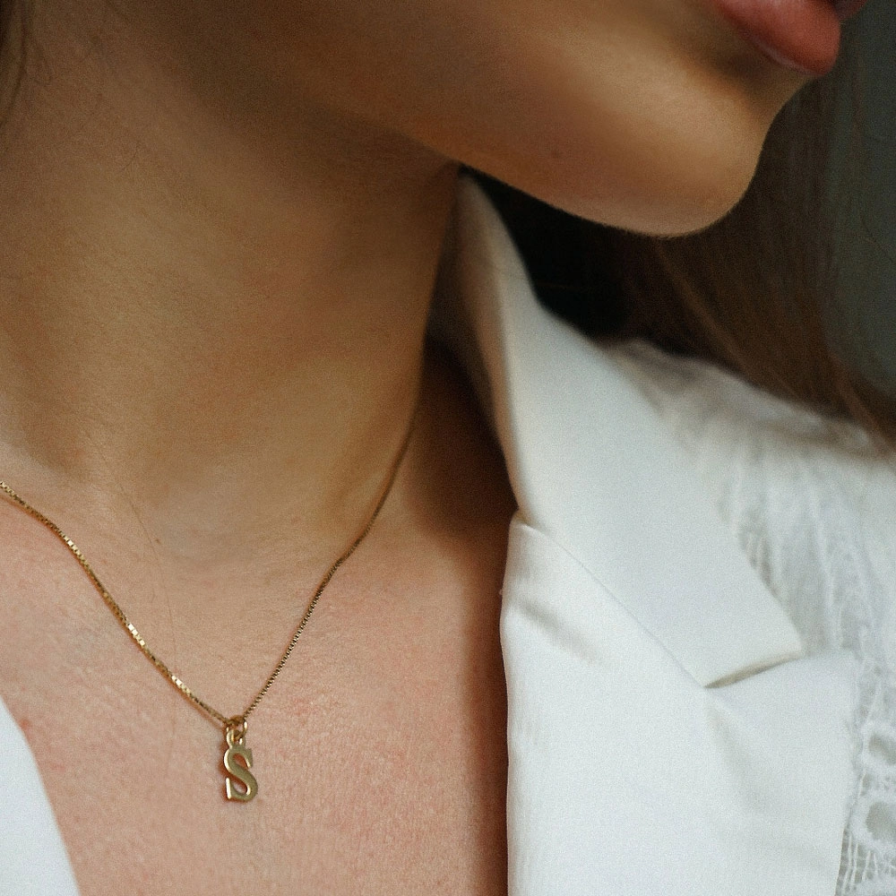 Small Letter Initial Necklace - 1