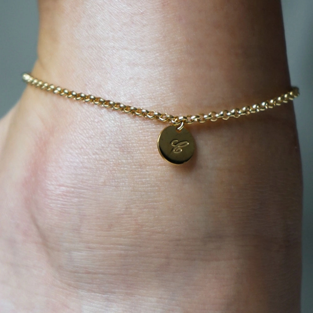 Initial Anklet - Ankle Bracelet with Initial - 2