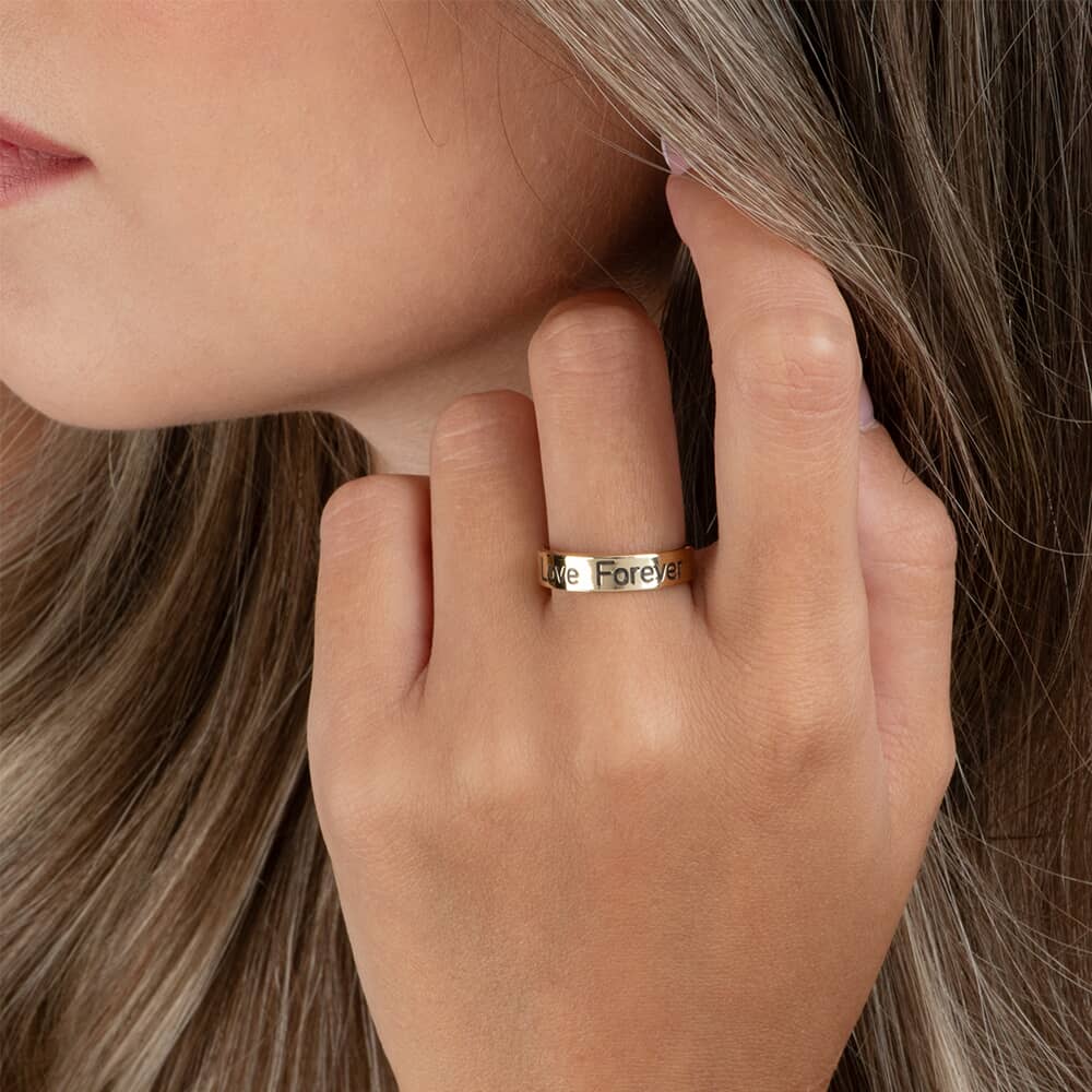 Personalized Engraved Open Ring - 1