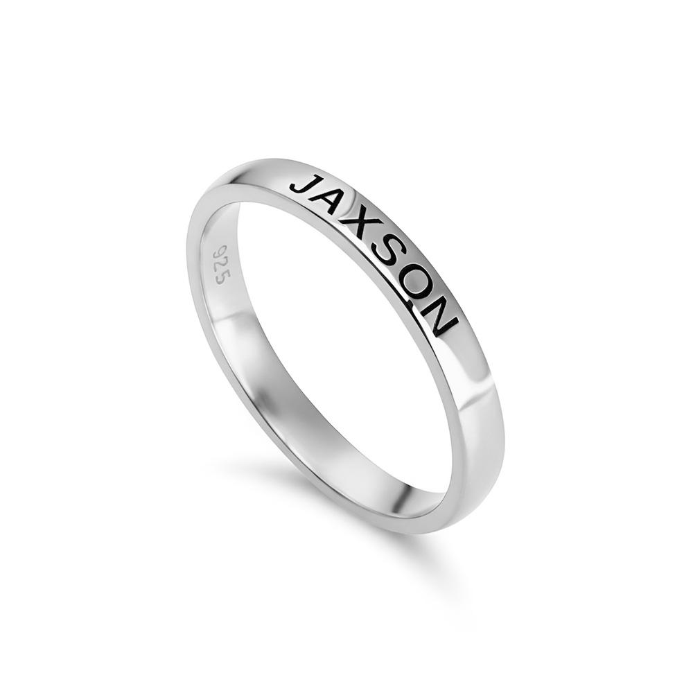 Stackable Engraved Name Ring - 1