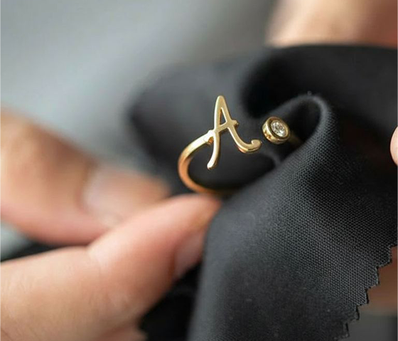 Cleaning jewelry with a soft cloth