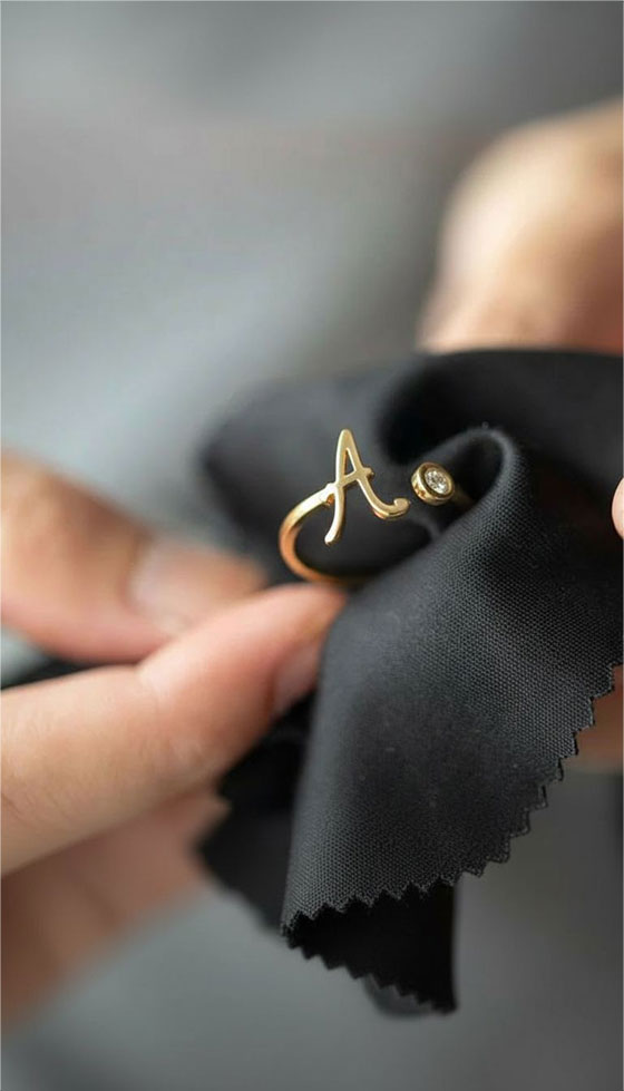 Cleaning jewelry with a soft cloth