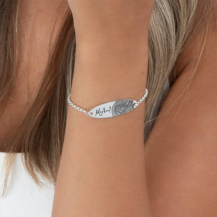 Pulsera de Barra con Huella Digital