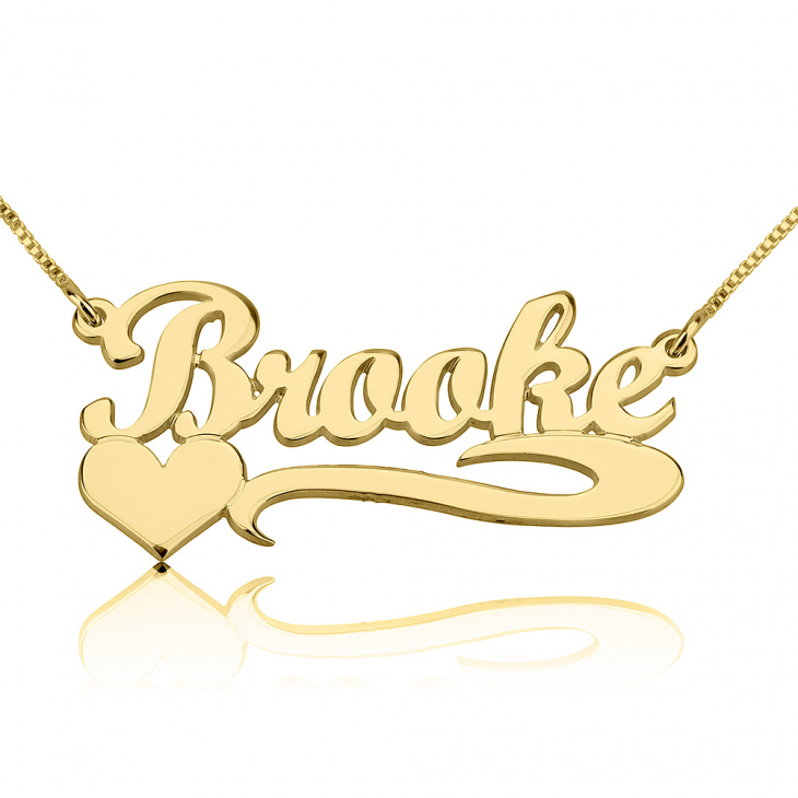 Name necklace with heart underline Clearance