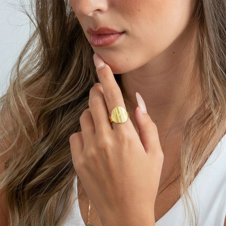 Bold Initials Monogram Ring