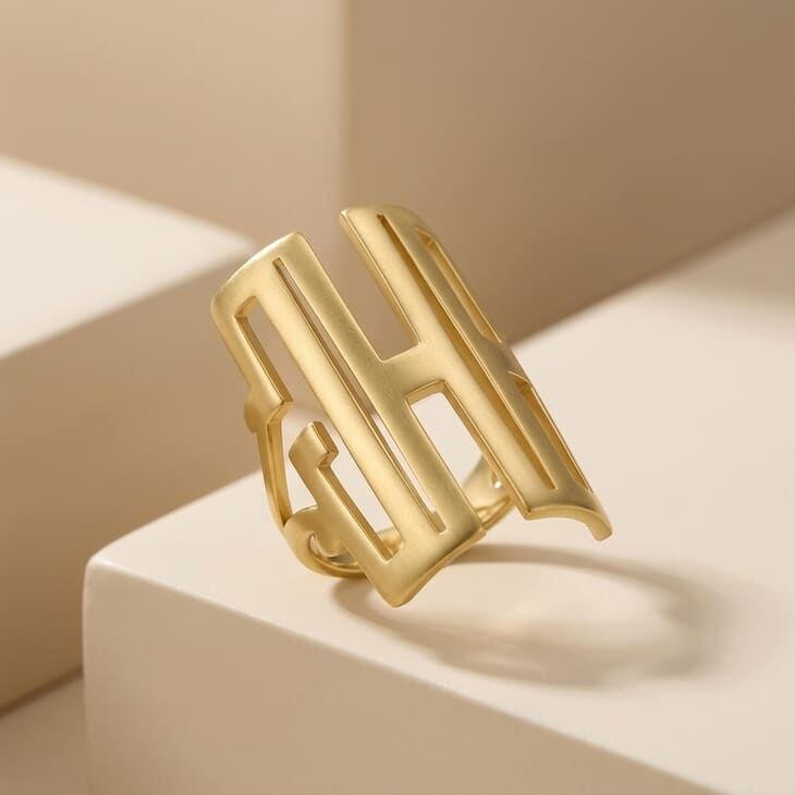 Capital Cut Out Monogram Ring information