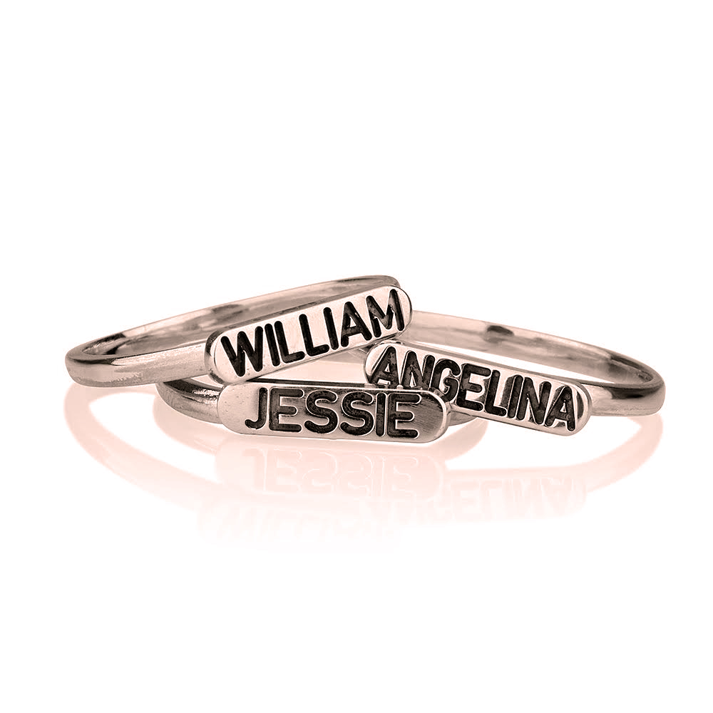Stackable Ring with Name - Rose Gold Plating