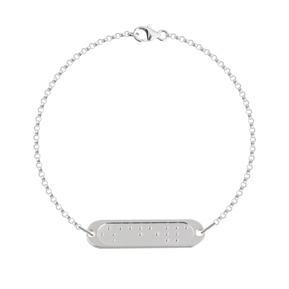 Pulsera de Barra Braille con Doble Cadena
