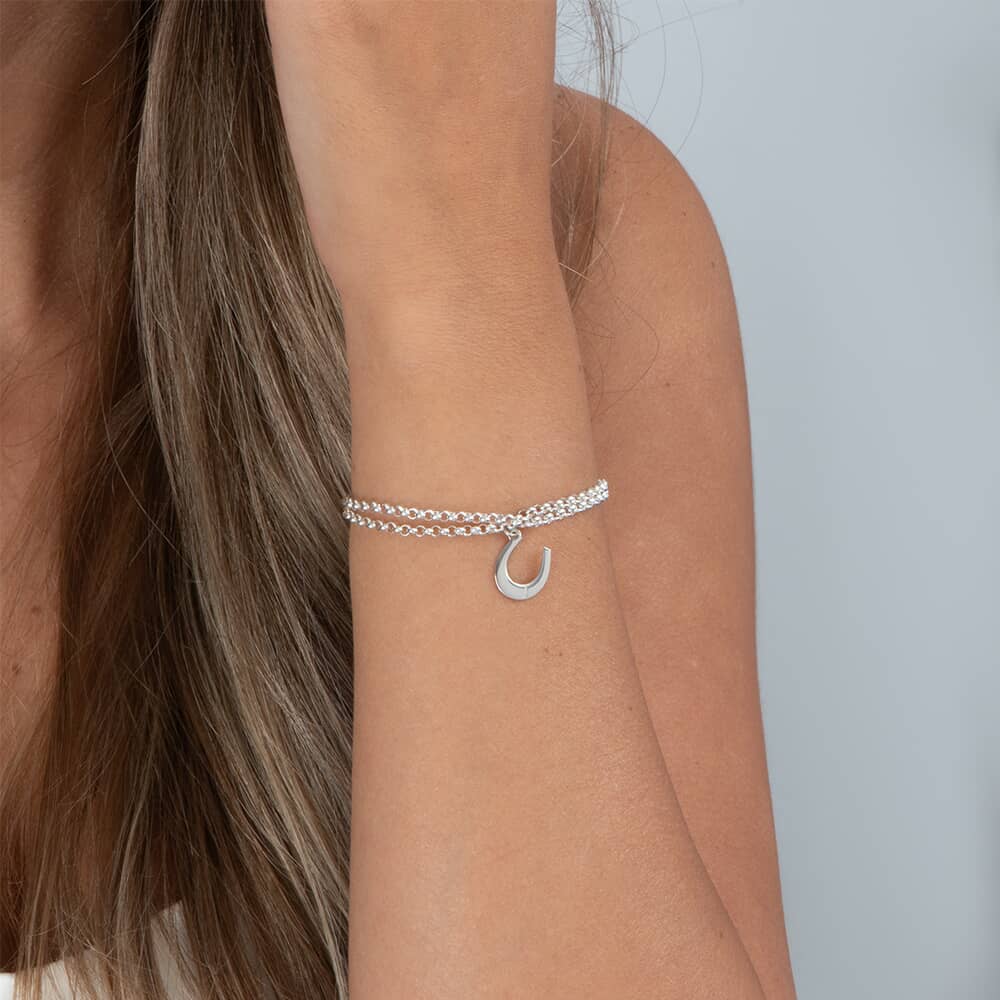 Horseshoe Bracelet with Initial