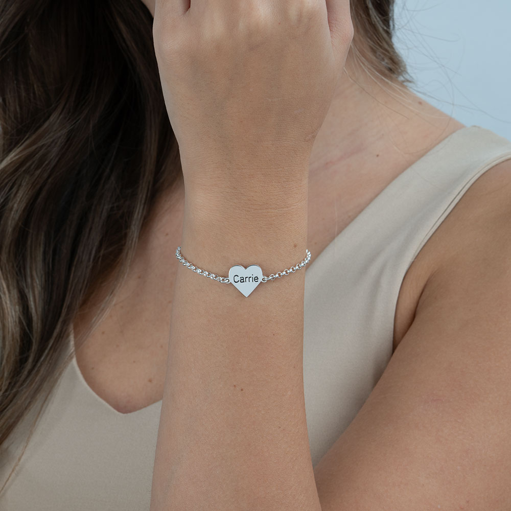 Pulsera de Corazón Grabado