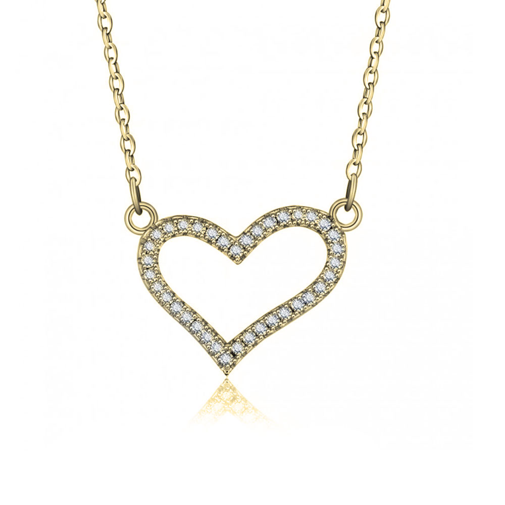 Cubic Zirconia Heart Pendant Necklace
