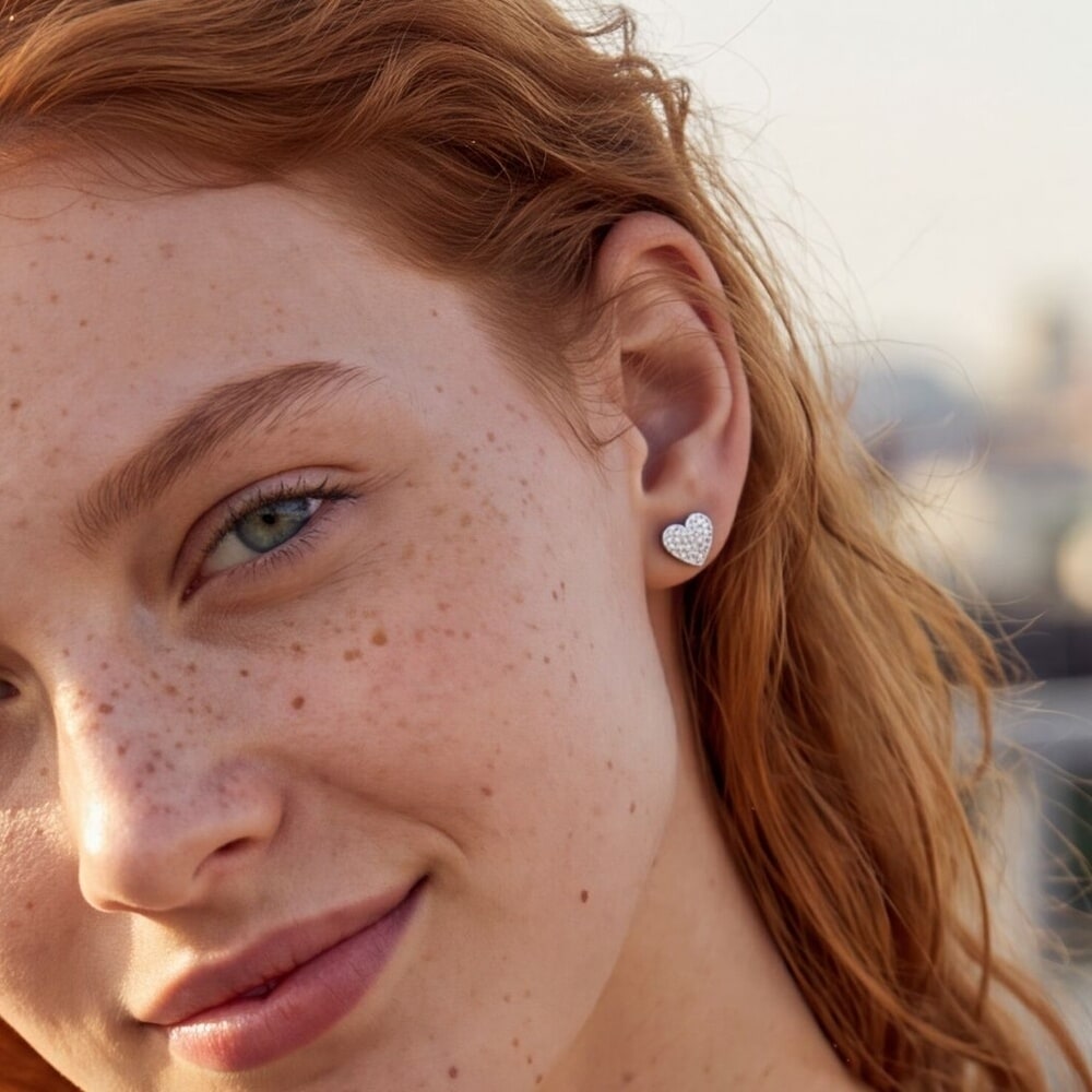 Aretes de Corazón con Zirconias