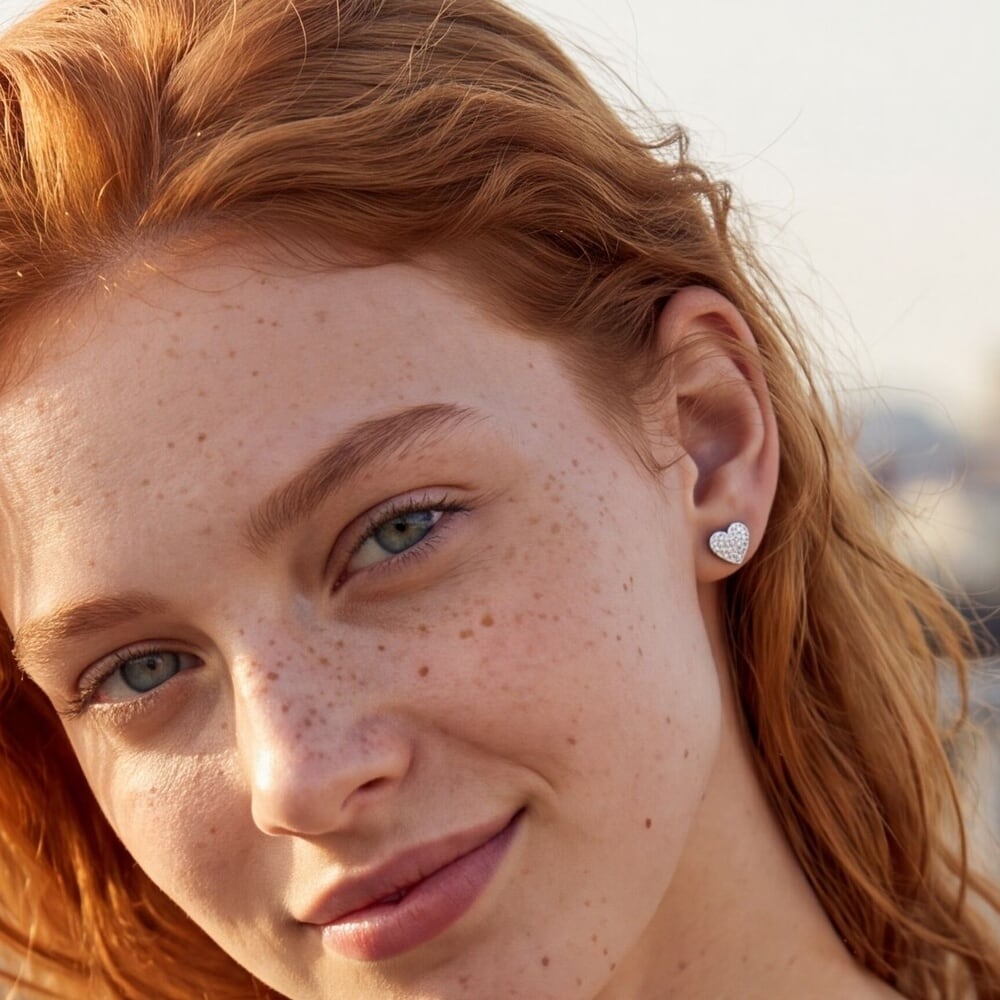 Aretes de Corazón con Zirconias