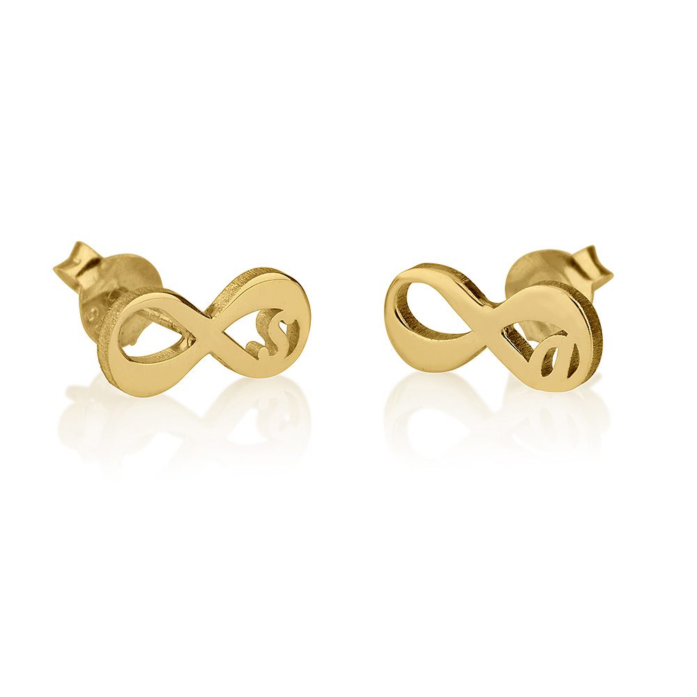 Aretes Infinito con Iniciales 