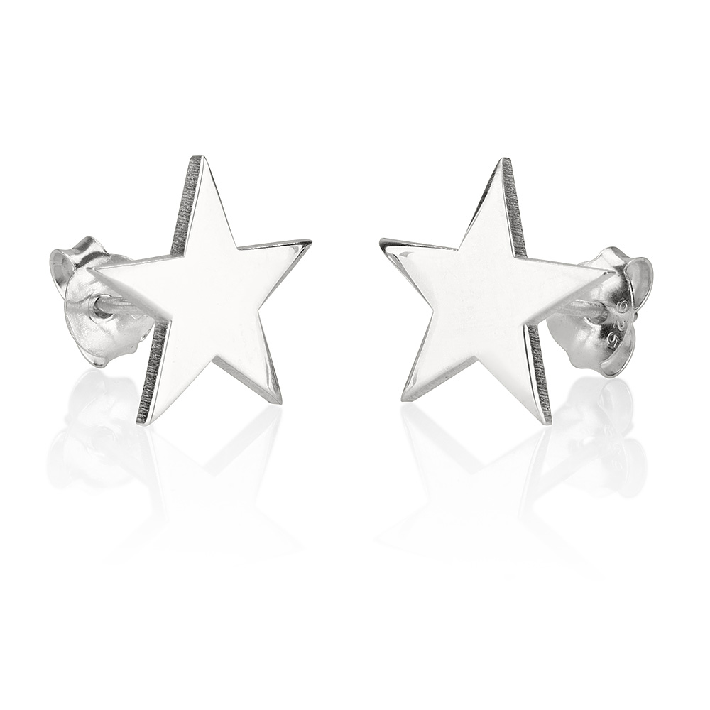 Star Stud Earrings - Sterling Silver