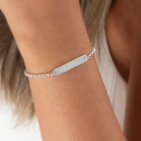 Classic Name Bar Engraved Bracelet