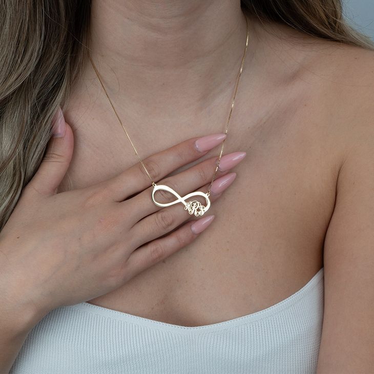 Infinity Monogram Necklace model