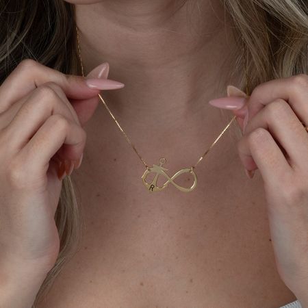 Initial Anchor Infinity Necklace