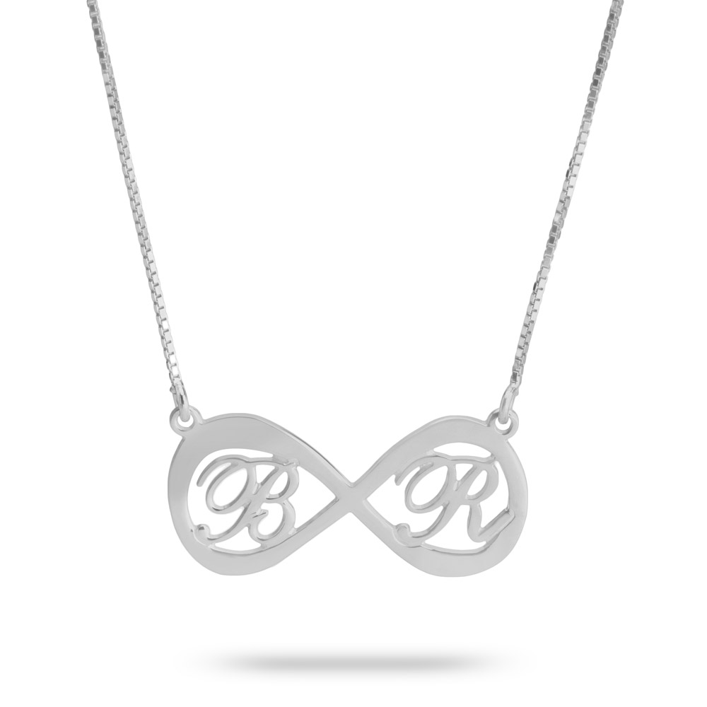 Two Letters Infinity Necklace