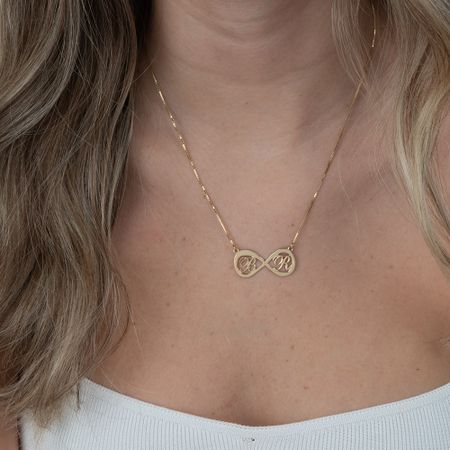 Two Letters Infinity Necklace