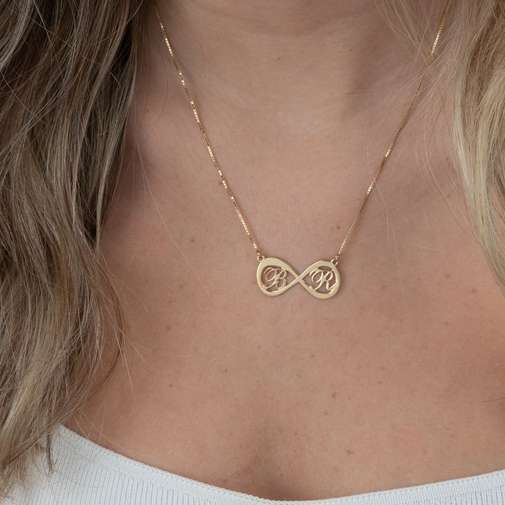 Two Letters Infinity Necklace model