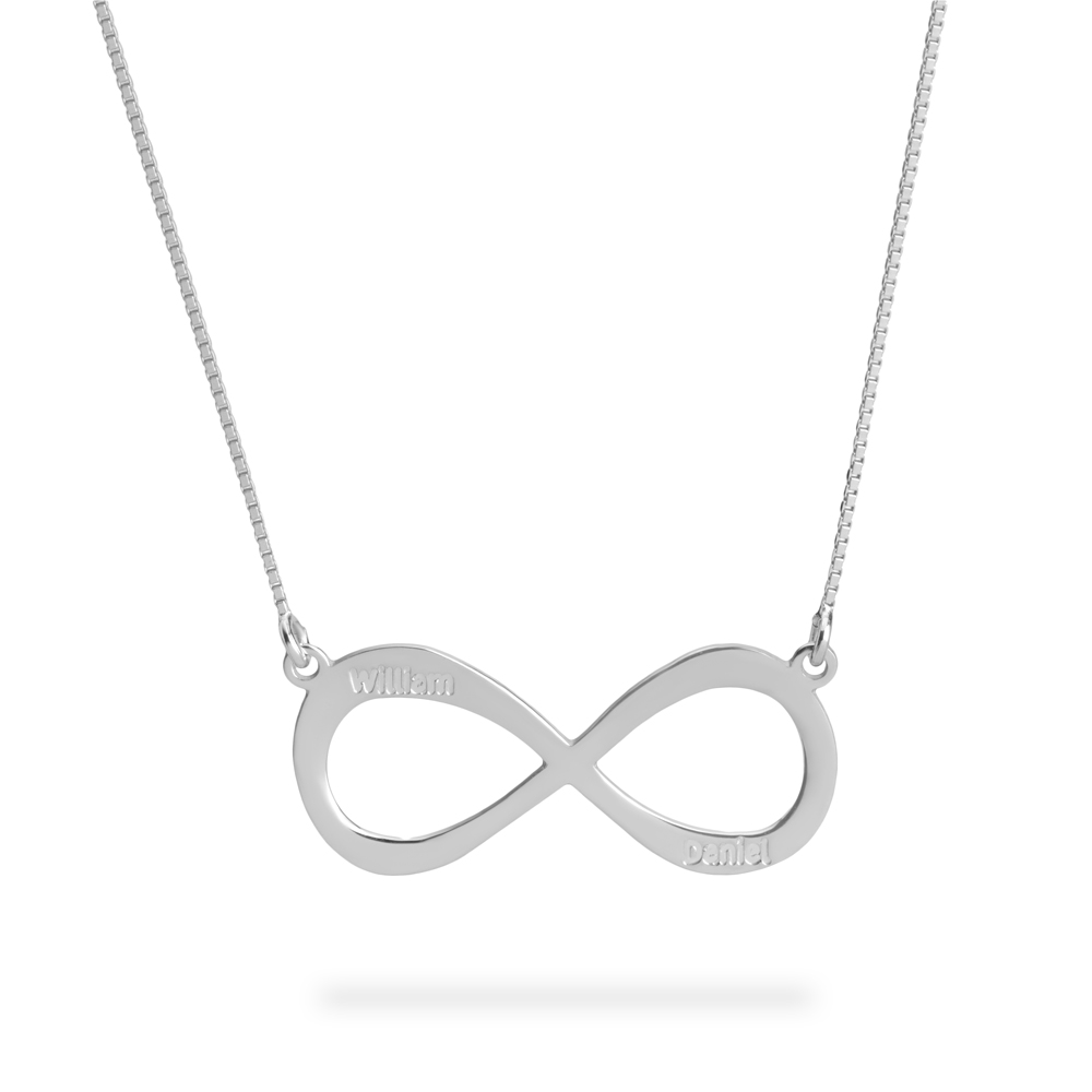 Collar Infinito con Dos Nombres Grabados
