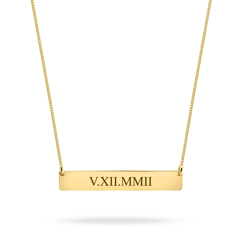 Roman Numeral Date Necklace