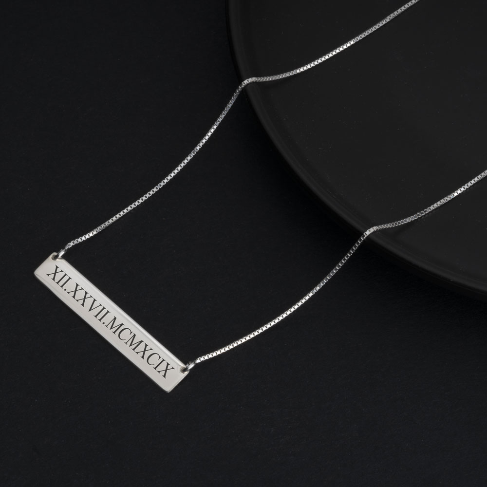 Roman Numeral Date Necklace