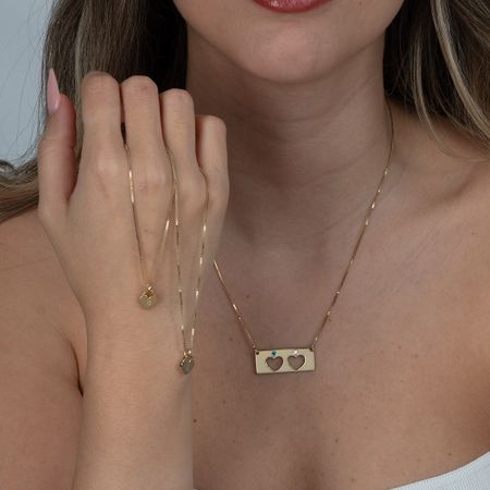 Mother Daughter Birthstone Bar Necklace Set