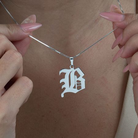 Gothic Initial Necklace