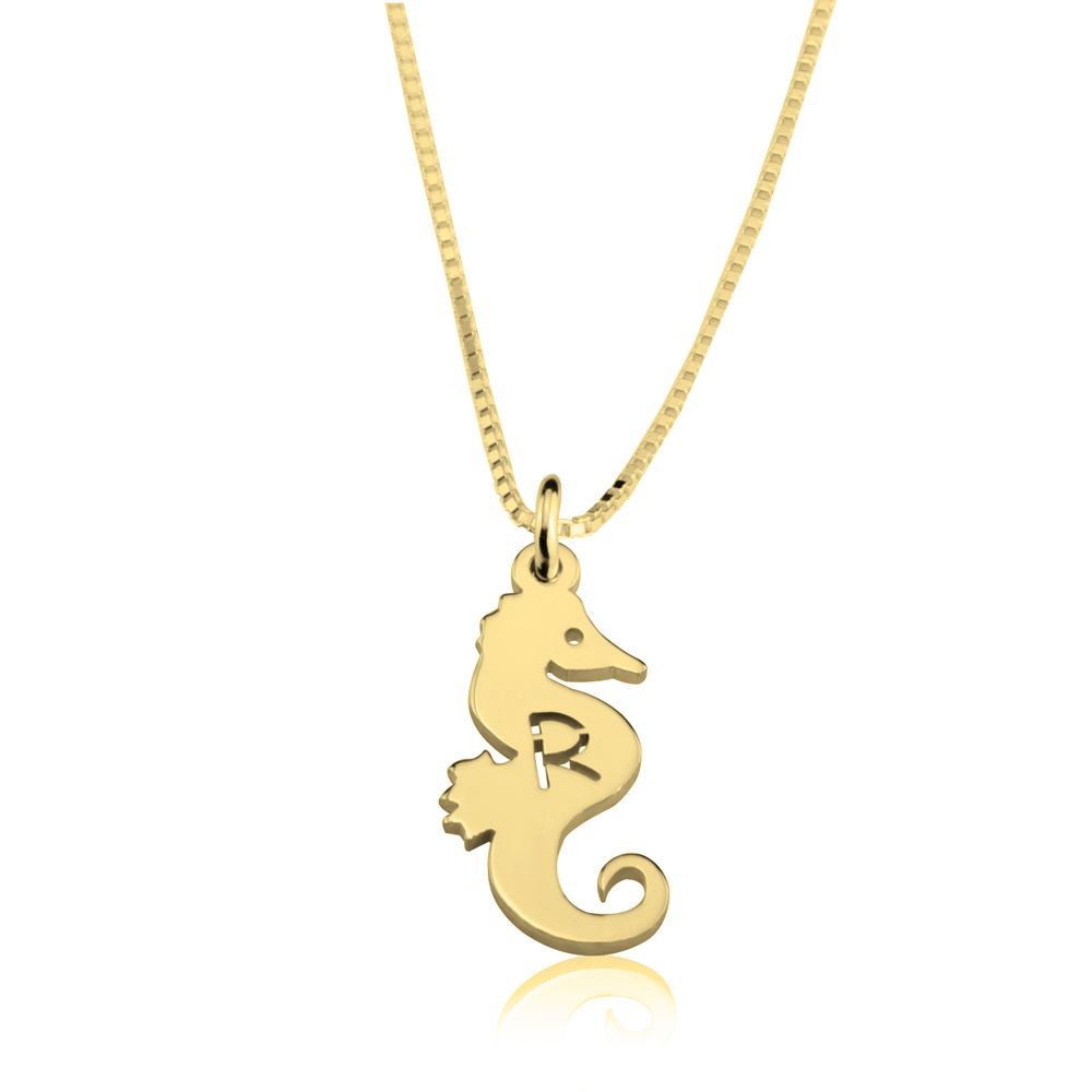 Seahorse Initial Necklace