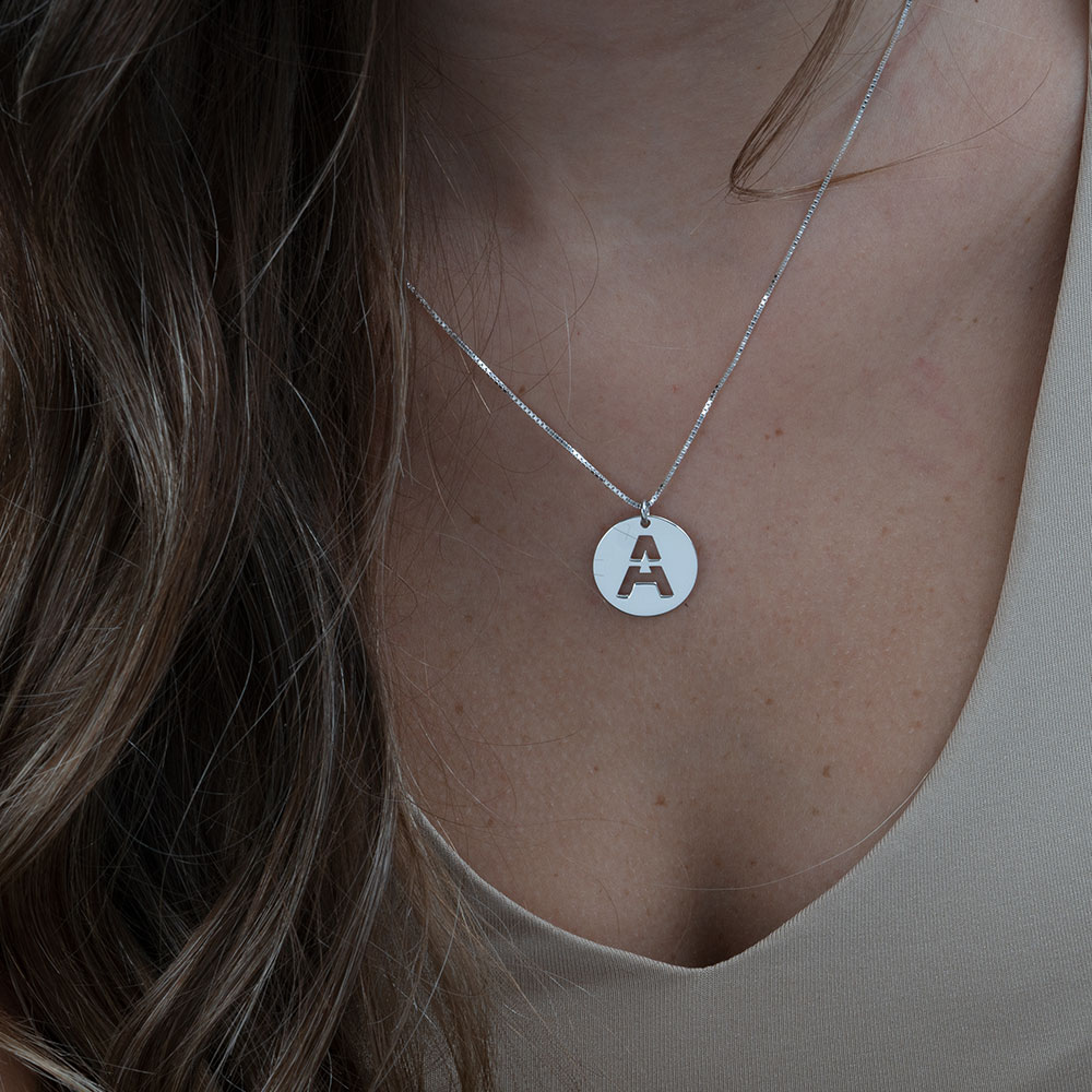 Collar de Disco con Inicial