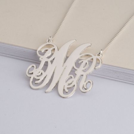 Split Chain Monogram Necklace