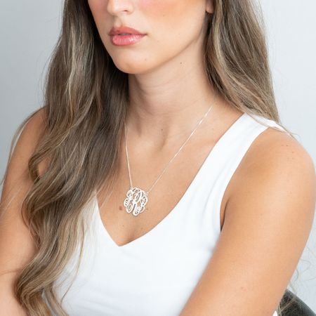 Twisted Split Chain Monogram Necklace