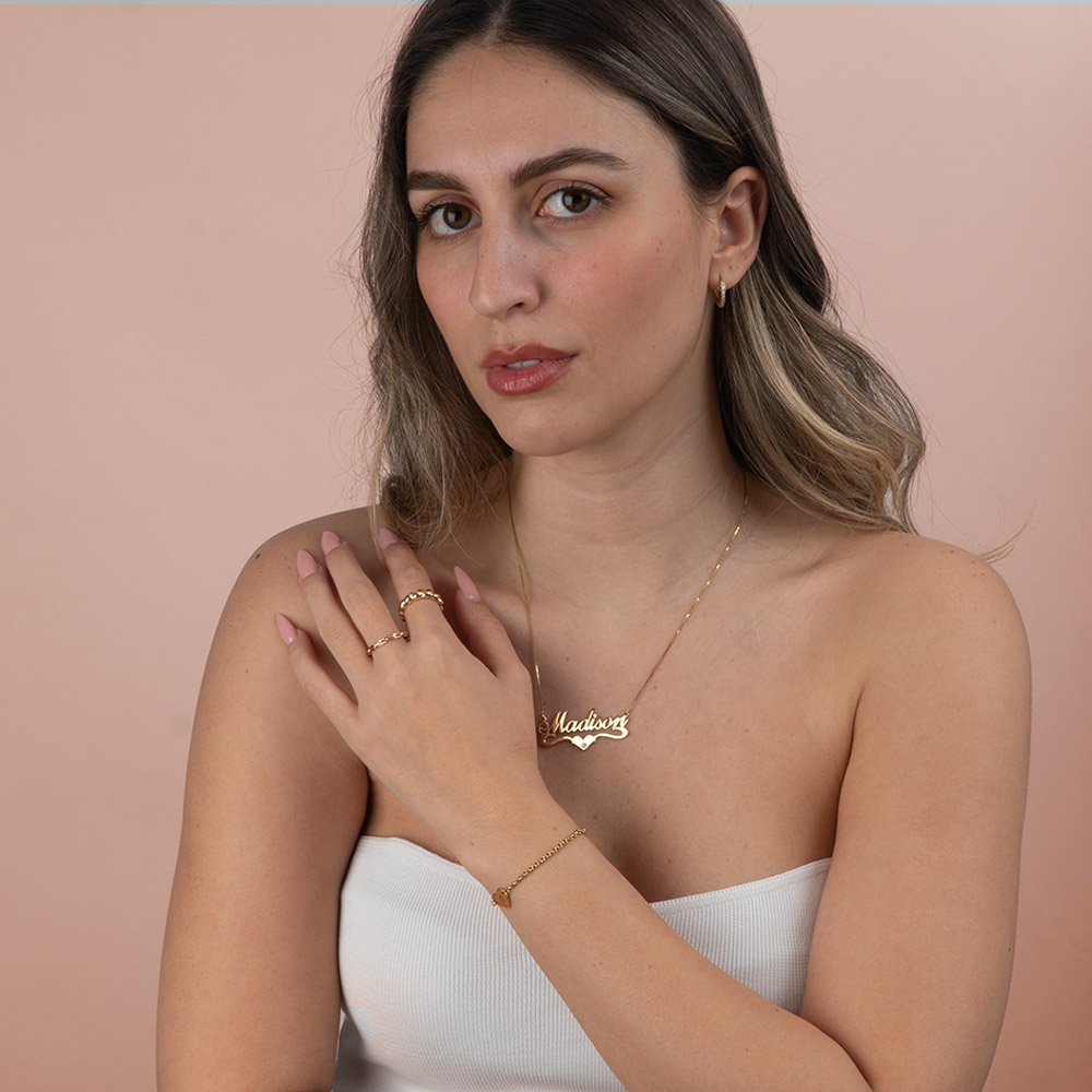 Birthstone Name Necklace