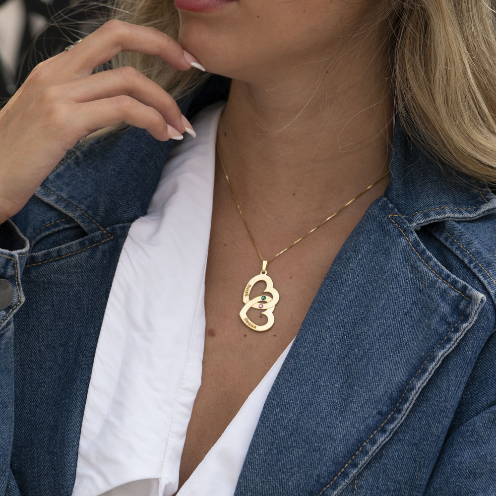 Collar de Doble Corazón Personalizado
