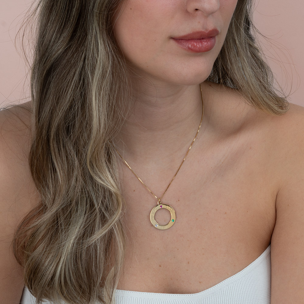 Collar Familiar con Piedra de Nacimiento