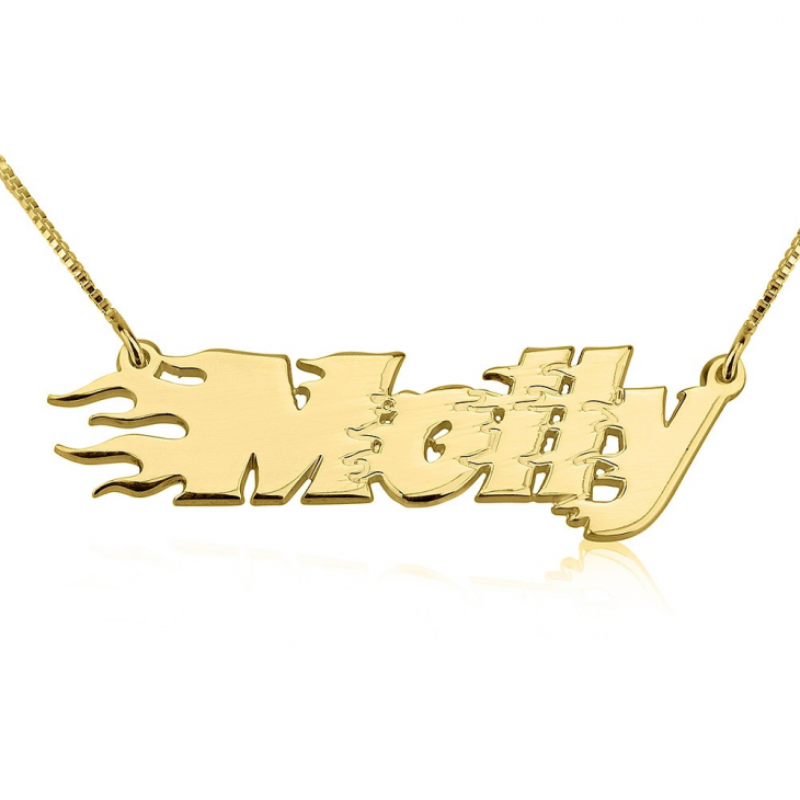 Fire Line Name Necklace