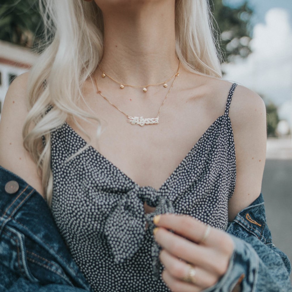 Fire Line Name Necklace