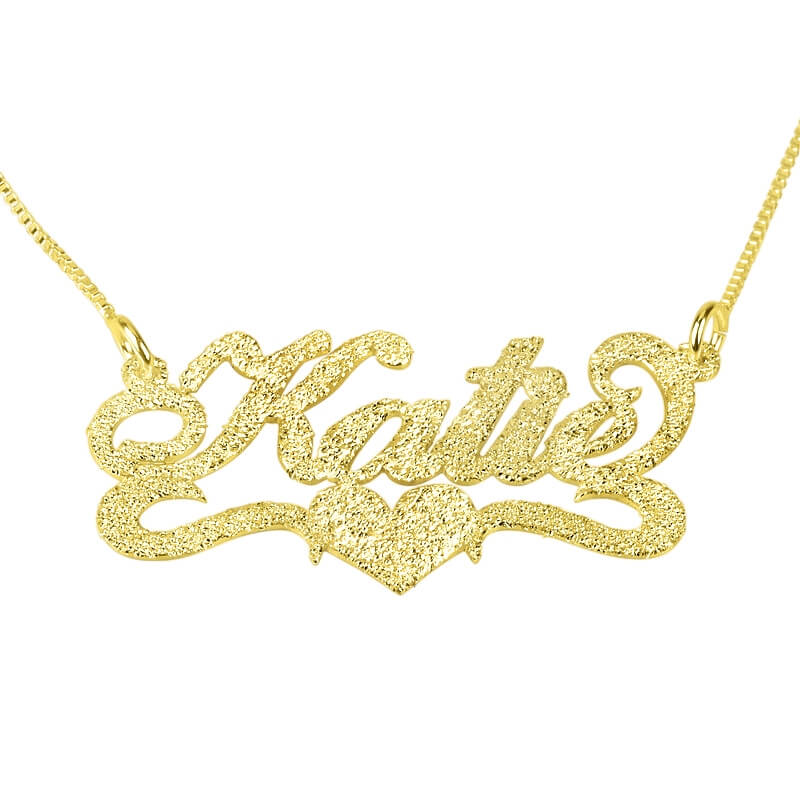 Sparkling Name Necklace with Heart