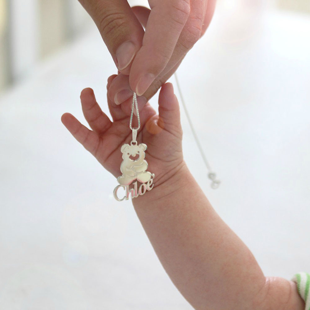 Collar con Nombre y Dije de Osito