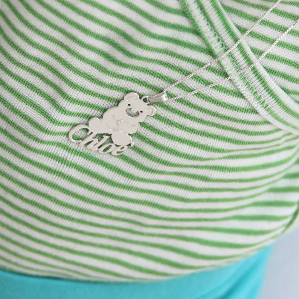 Collar con Nombre y Dije de Osito