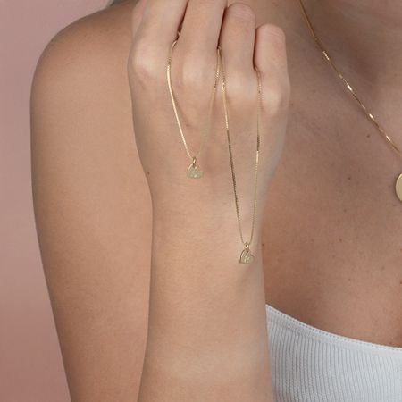 Mother Daughter Name Necklace Set