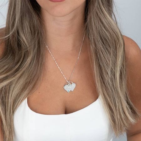 Collar de Corazón con Nombre Grabado y Piedra